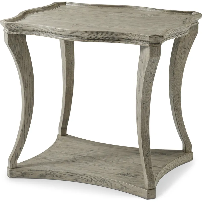 Today Only Ennis Serpentine 28 X 26 inch Grey Echo Oak Side Table, Wooden, Echoes