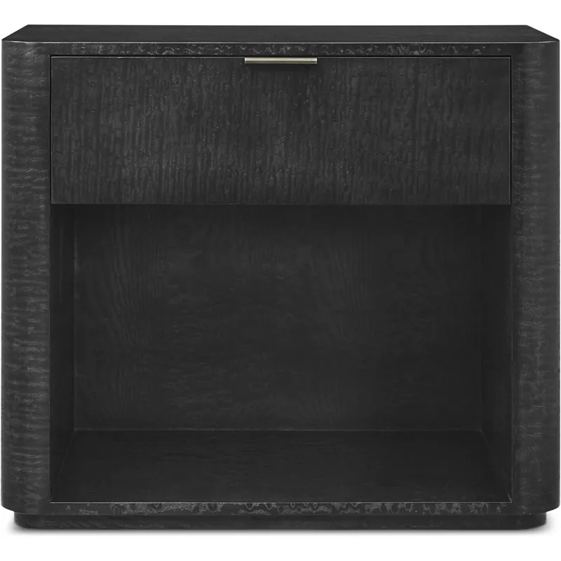 Super Sale Kesden 32 X 28 inch Silent Black Nightstand, Wooden