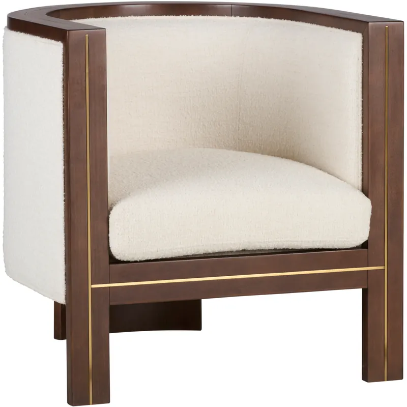 Weekend Sale Ellington White/Cream and Brown Chair