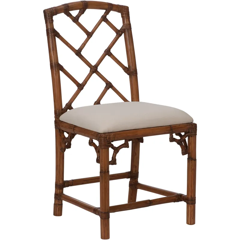 Best Price Chippendale Brown and White/Cream Chair