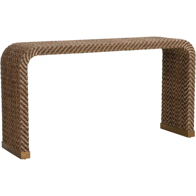 Rope Waterfall 56 inch Brown and Gold Console Table Free Shipping