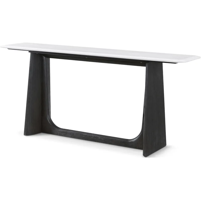 Repose 72 X 16 inch Charcoal Oak Console Table, Wooden with Quartz Top Limited Edition