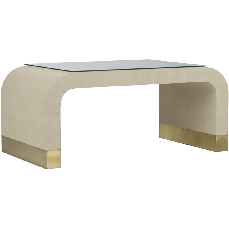 Waterfall 41.5 X 18 inch White/Cream Coffee Table Limited Time