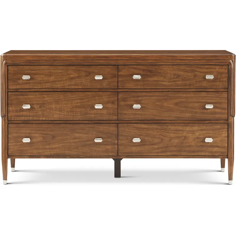 Handmade Dorchester Mayfair / Antique White Brass Dresser, Wooden, 6-Drawer