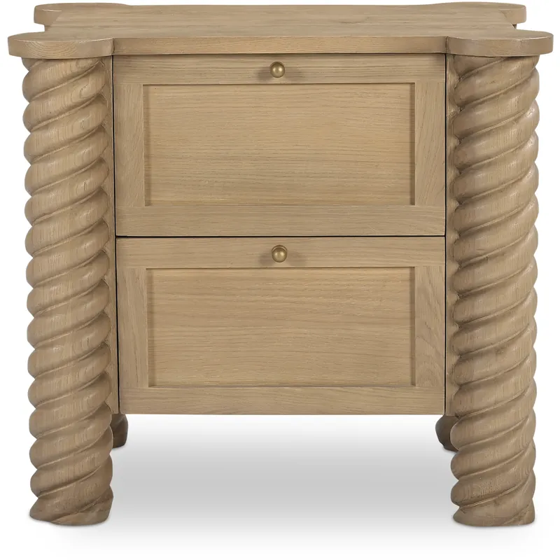 Treccia 27.5 X 25.25 inch Natural Nightstand Reduced Price