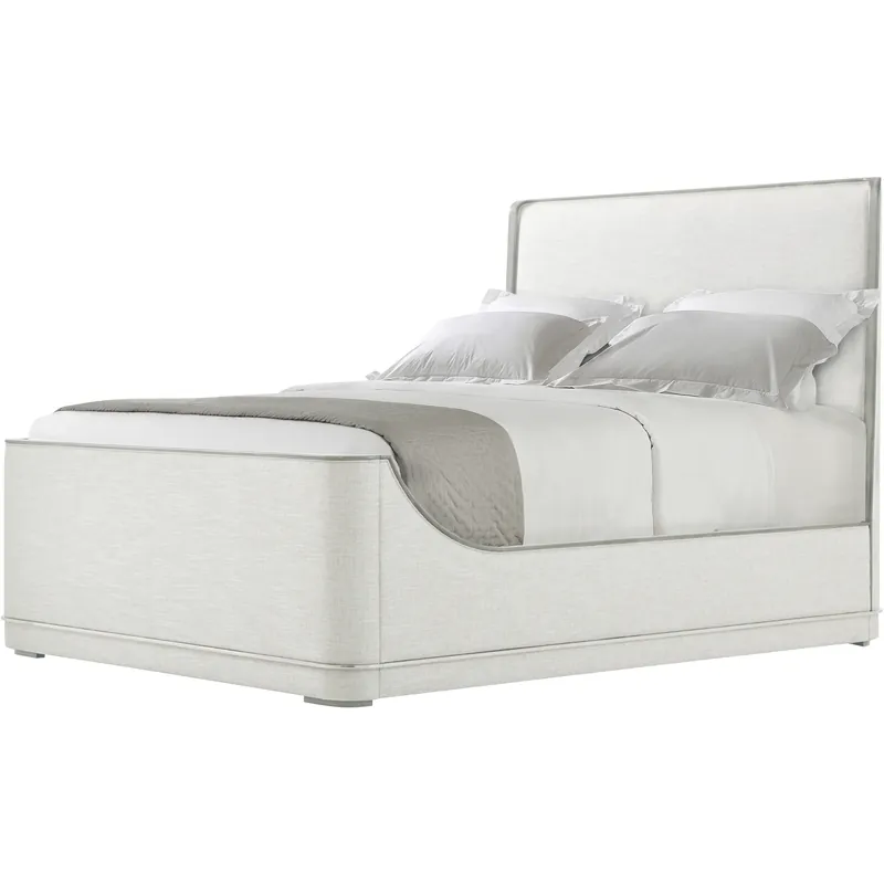 Mega Sale Hudson Pebble Grey US Queen Bed, Wooden, Upholstered