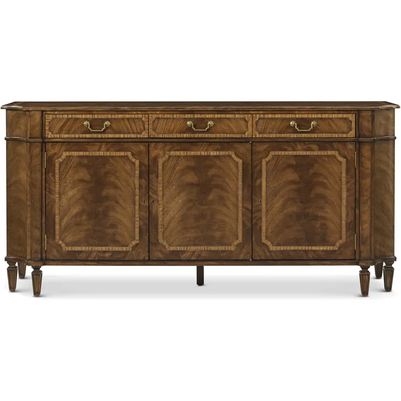 Sloane 78.5 X 22 inch Edwardian Brown Buffet, Wooden, 3-Door Last Chance