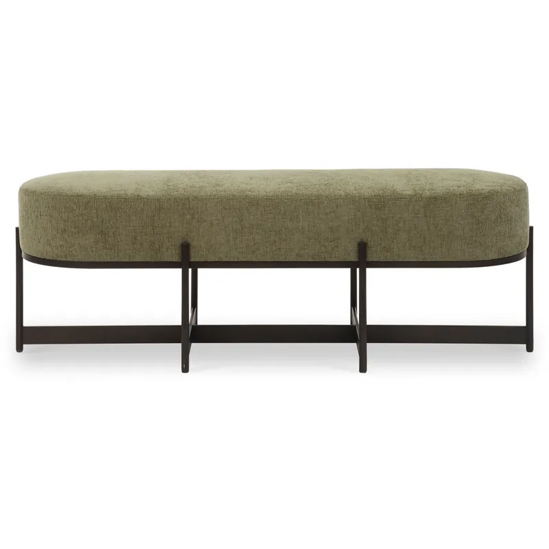 Merino Textured Moss Toned Polyester and Bronze Bench Top Rated