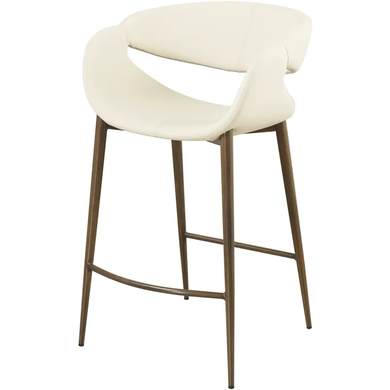 Professional Grade Joshua 35.4 inch Walnut and Cream Counter Stool