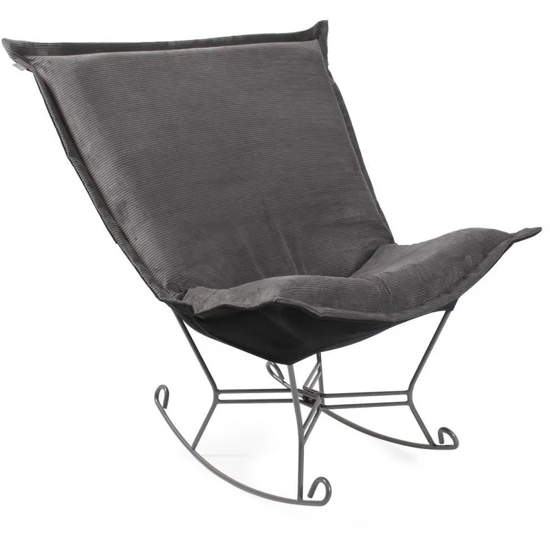 Pana 40 inch Charcoal Puff Rocker Ottoman Must Have