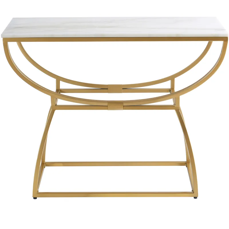 Buy Direct Loren 36 X 16 inch White and Gold Console Table