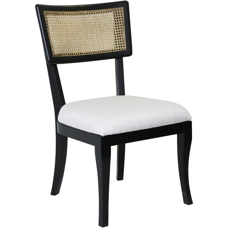Thiago Natural Rattan and Cream and Black Dining Chair Best Price