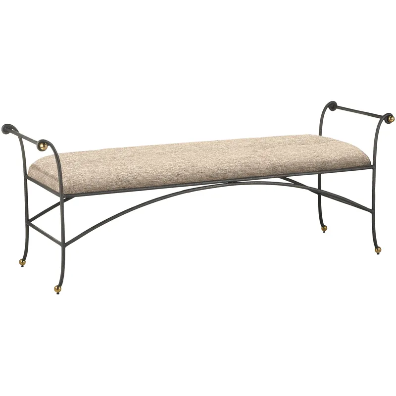 Factory Price Mabel Antique Black/Polished Brass Bench