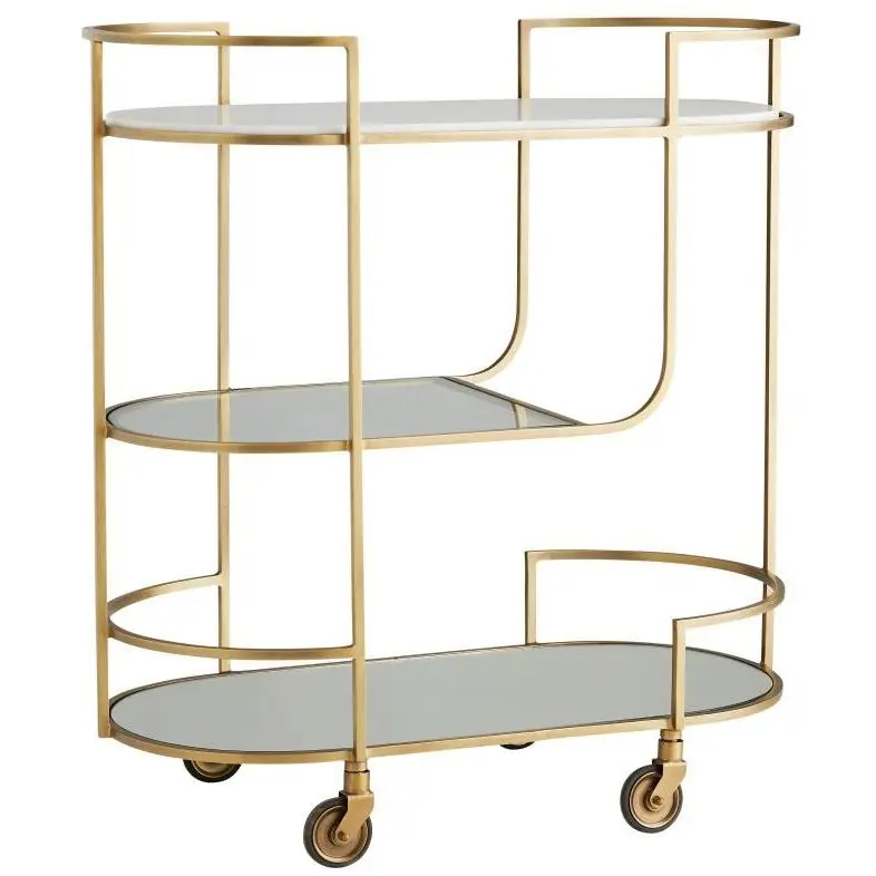 Trainor Antique Brass Bar Cart Price Cut