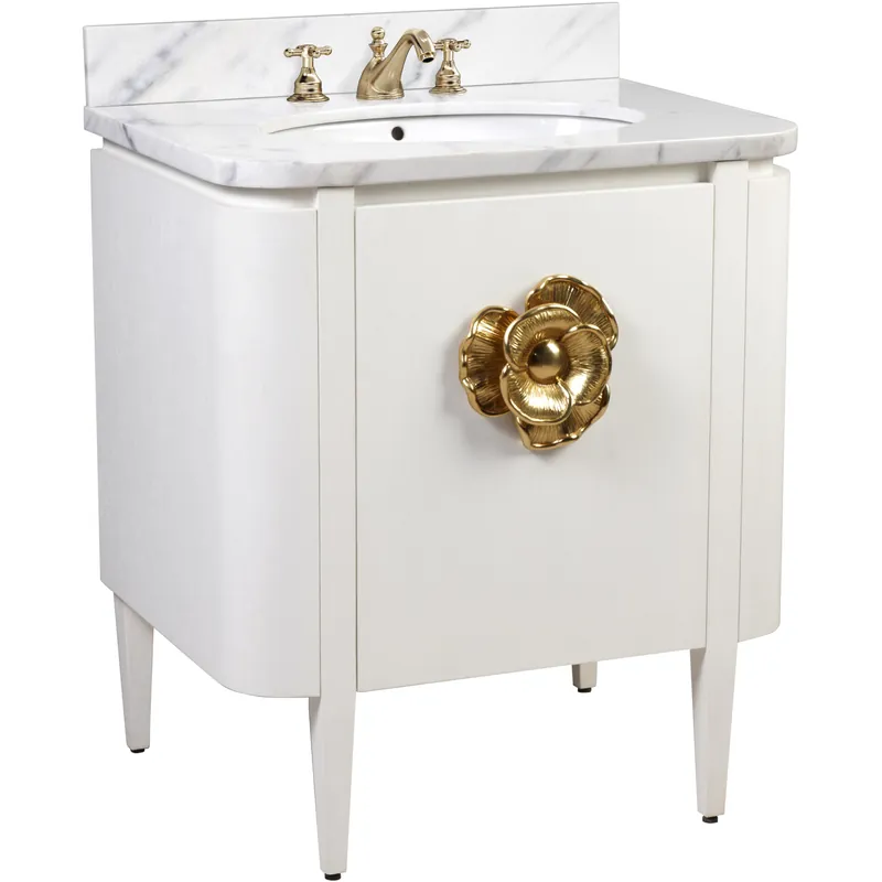 Original Briallen 30 X 34.25 inch Cerused White/Natural/White/Polished Brass Vanity with Undermount Sink