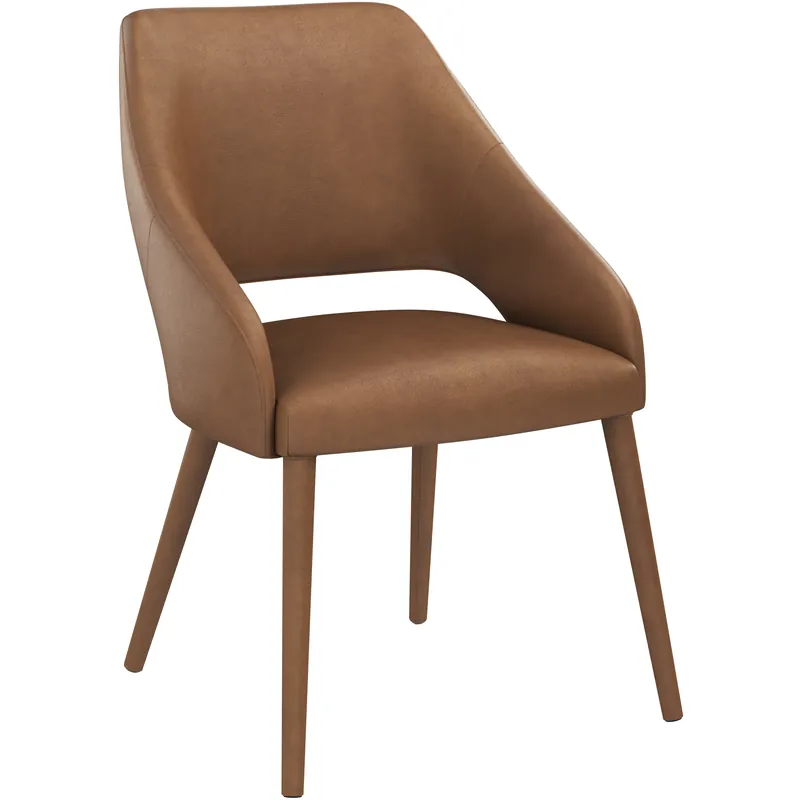 Fresh Stock Galen Missouri Cognac Leather Dining Armchair