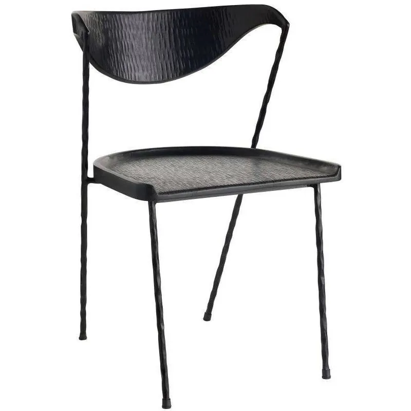 New Arrival Fletcher Ebony and Blackened Iron Dining Chair