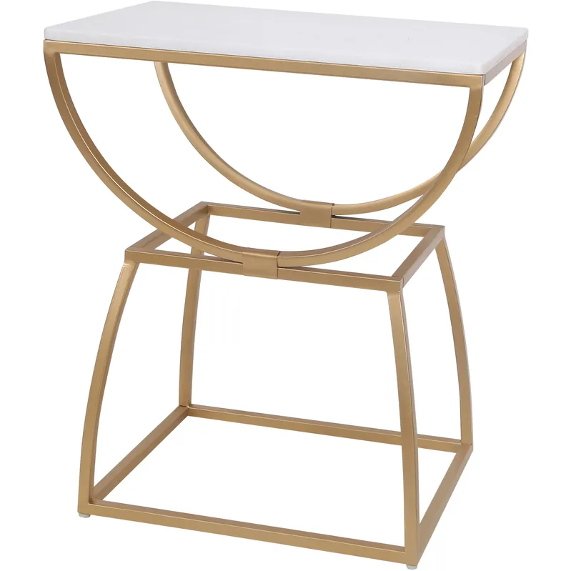 Loren 28 X 24 inch White and Gold Side Table Weekend Sale
