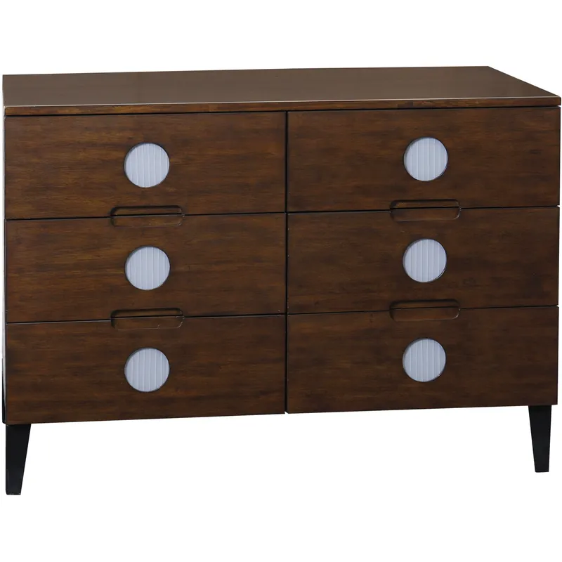Leah Dark Walnut and White and Black Chest Free Delivery