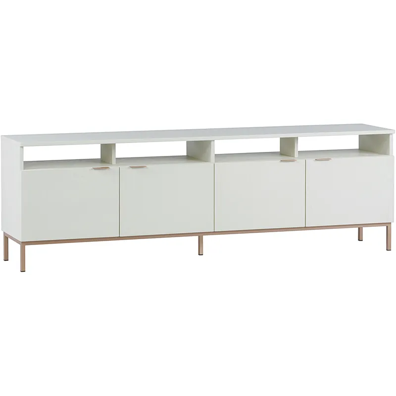 Ambrose 75.25 inch Champagne Gold / Cream Modular Media Console And Cabinet Best Seller