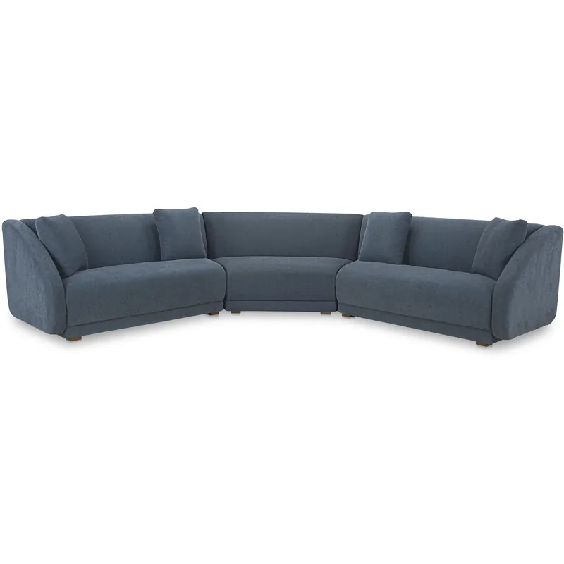 Fraser Blue Modular Sectional with Wedge Slipper, 3 Piece Secure Checkout