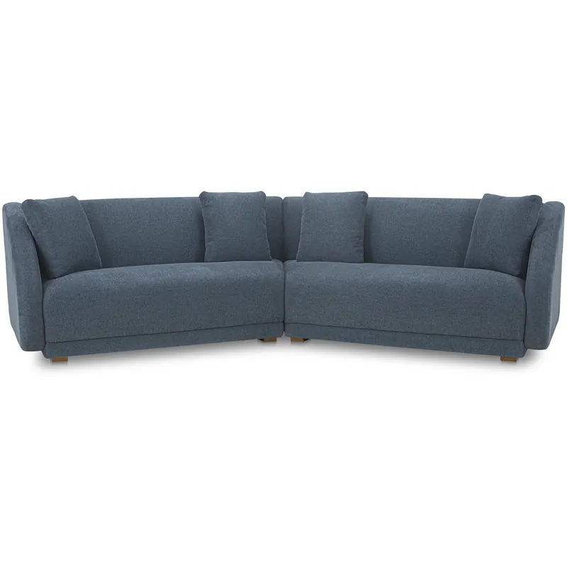 Popular Fraser Blue Modular Sofa, 2 Piece