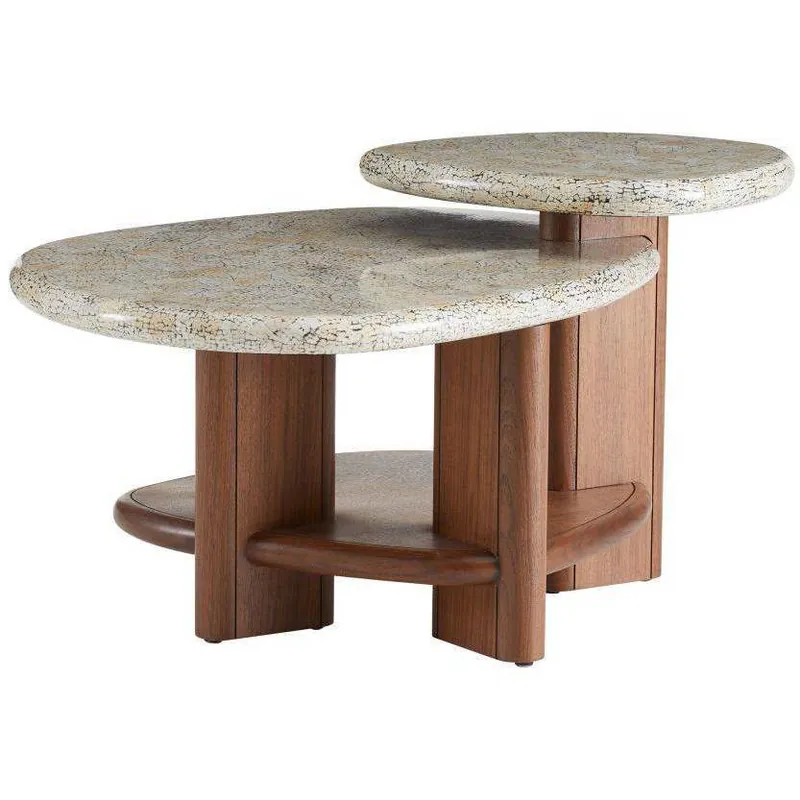 Forney 38 X 19 inch Satin Walnut and Natural Eggshell Coffee Table Trending