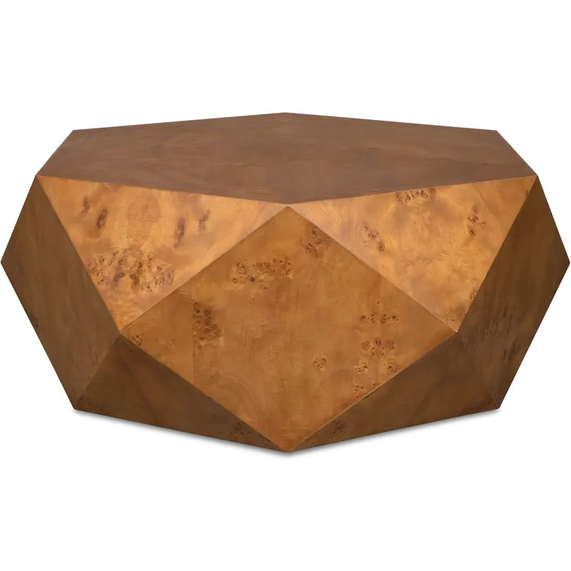 Place Order Hughes 40 X 16 inch Caramel-Toned Poplar Burl Veneer Coffee Table