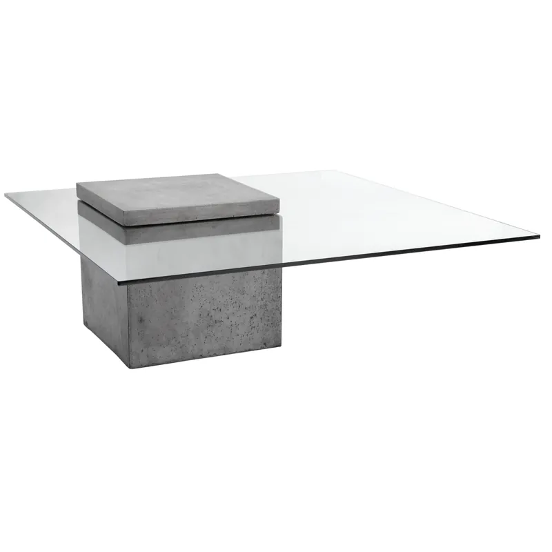 Free Returns Grange 39.5 X 39.5 inch Clear / Grey Coffee Table