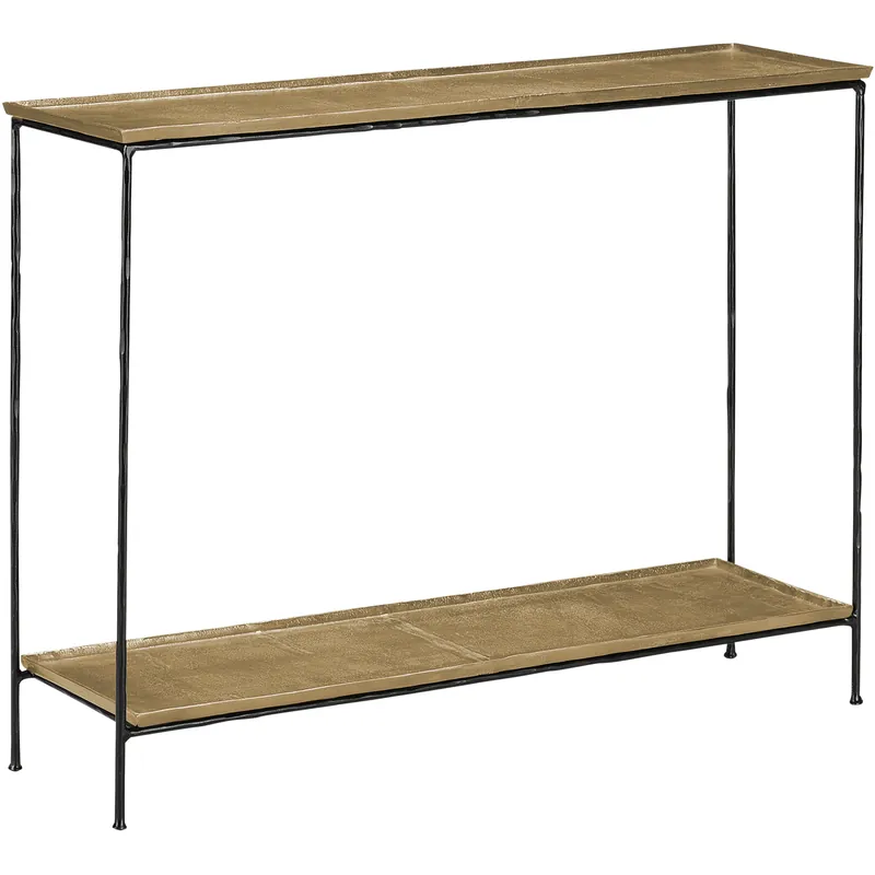 Boyles 42 inch Black Iron/Antique Brass Console Table Weekend Sale
