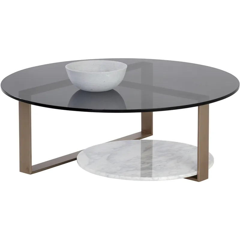 Maldini 37.5 X 13 inch Grey / Antique Brass Coffee Table Limited Edition