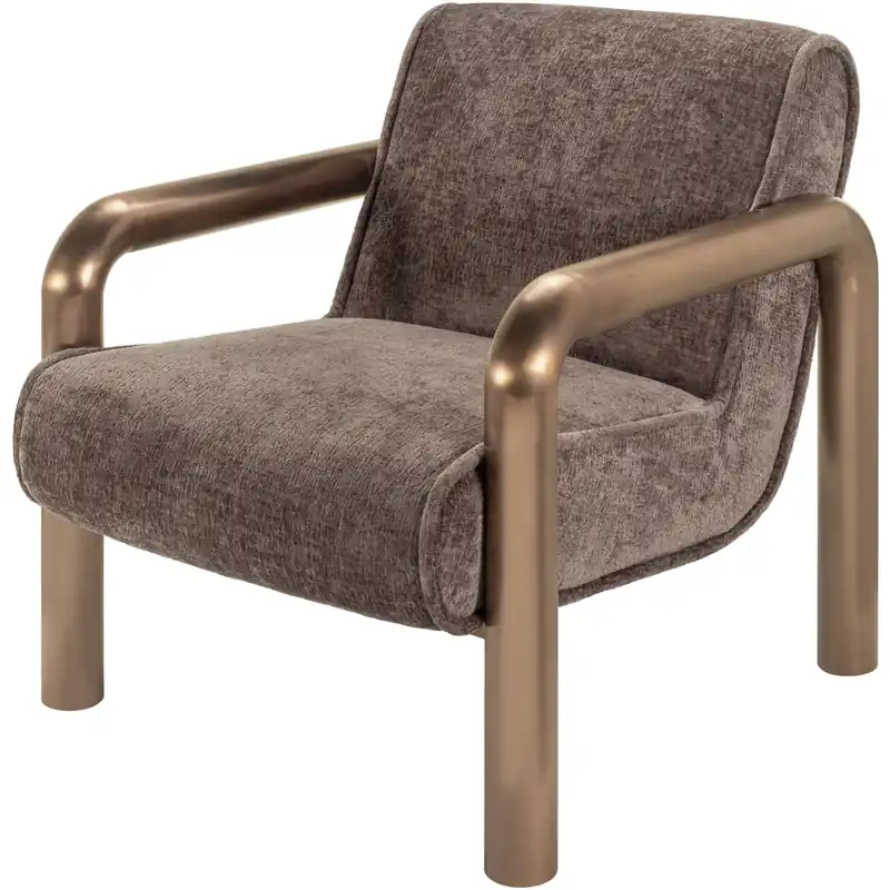 Magnus Medium Brown / Metallic - Brass Accent Chairs Seasonal Sale