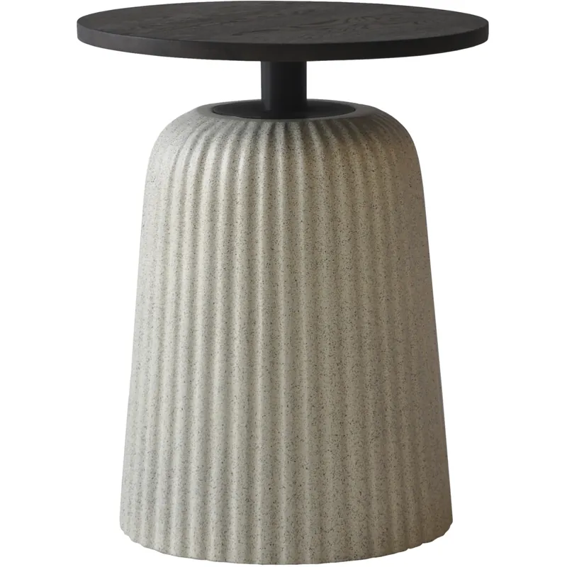 Discount Cornelia 22.4 X 17.7 inch Top: Dark Brown; Base: Beige/Black End Table