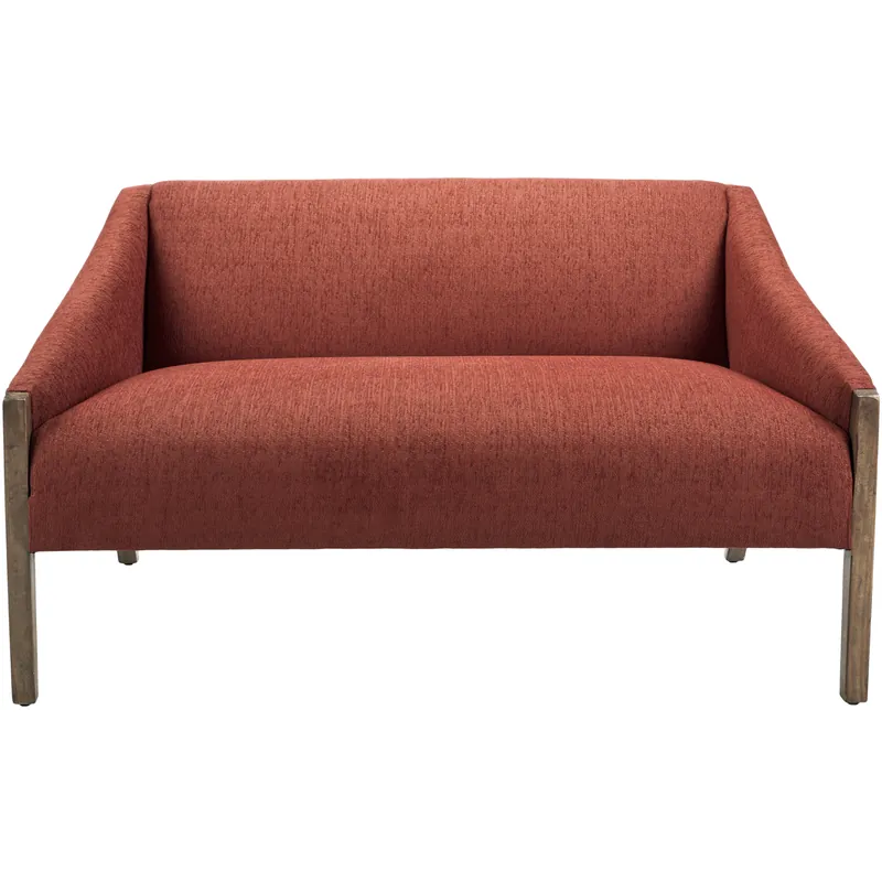 Affordable Findlay Burnt Orange / Dark Brown Sofa in 50