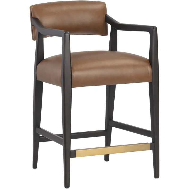 Price Drop Keagan 36.5 inch Shalimar Tobacco Leather Counter Stool
