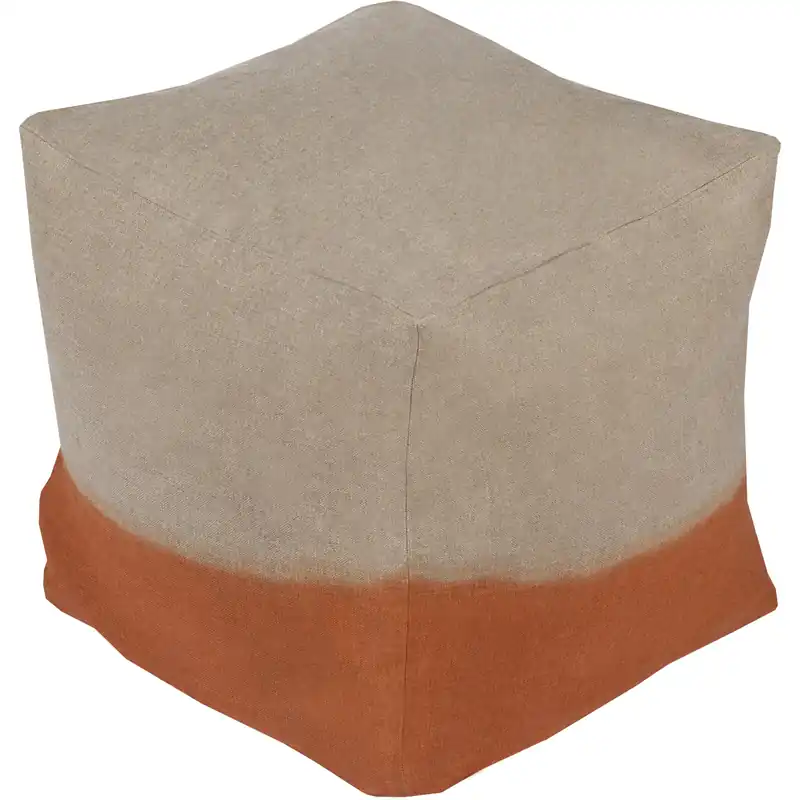 Free Shipping Dip Dyed 18 inch Taupe Pouf, Cube