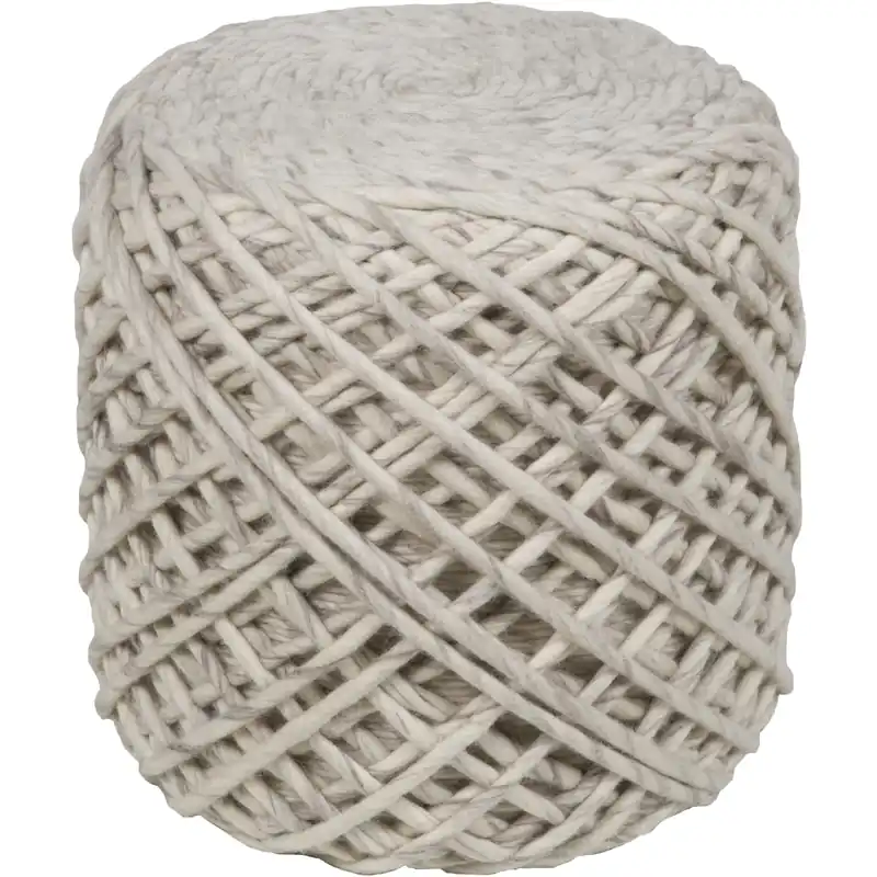 Free Returns Yukon 18 inch Cream Pouf, Cylinder