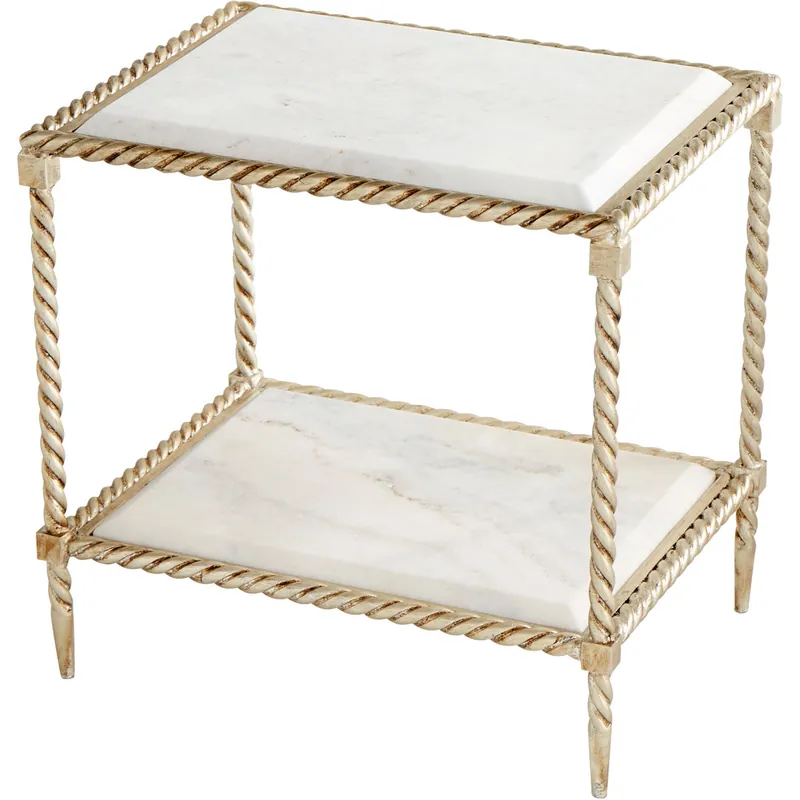 Westminster 19.5 X 19 inch Silver Leaf Side Table Trending