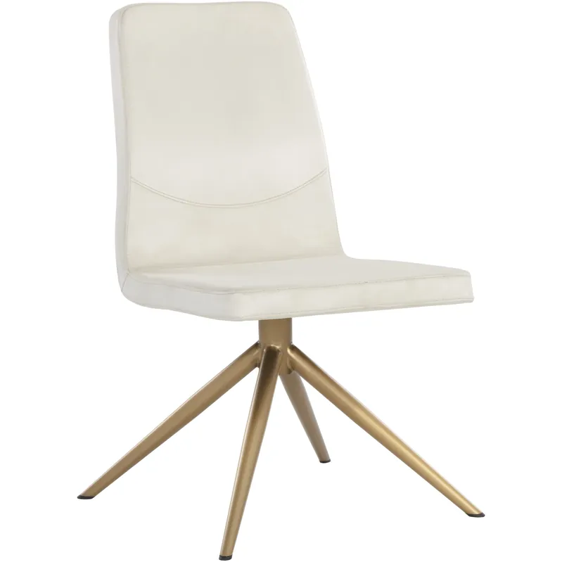 Trusted Brand Hilda Vienna Cream Swivel Dining Chair, Swivel