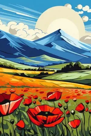 New Release ▷ Poppies in the Valley II by Kosta Morr, 2025 | Acrylic Painting