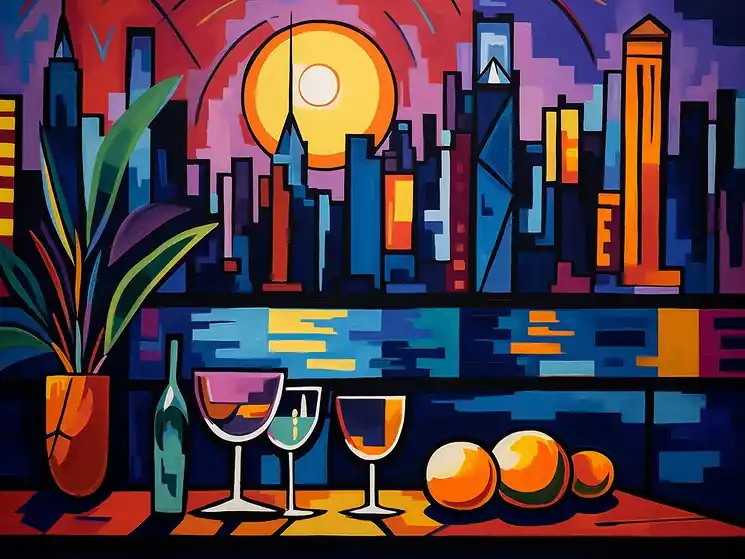 Limited Offer ▷ View of New York by Kosta Morr, 2025 | Acrylic Painting