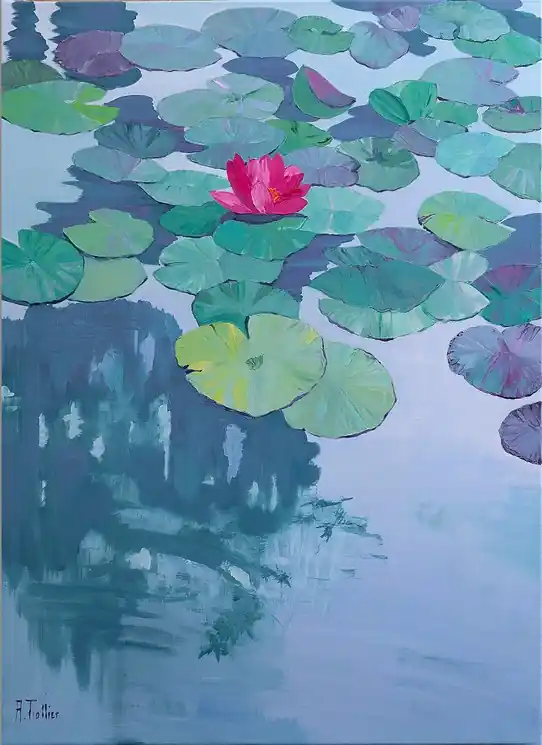 ▷ Hommage à Monet IV by Agnès Tiollier, 2025 | Palette knife painting Hot Deal