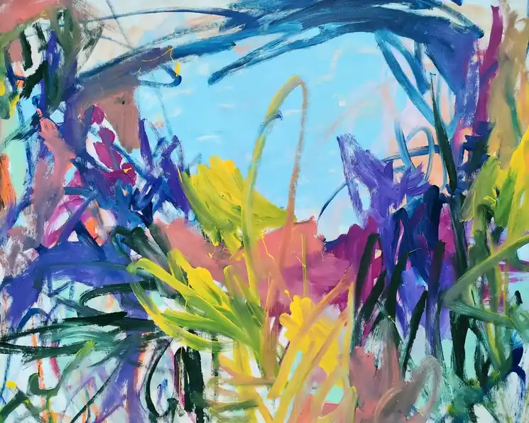 ▷ Un coin de ciel bleu by Emily Starck, 2024 | Acrylic Painting Grab Now