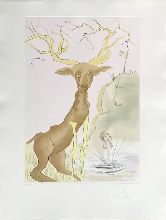 Express Delivery ▷ Le Cerf se voyant dans l'eau by Salvador Dali, 1974 | Stencil Print