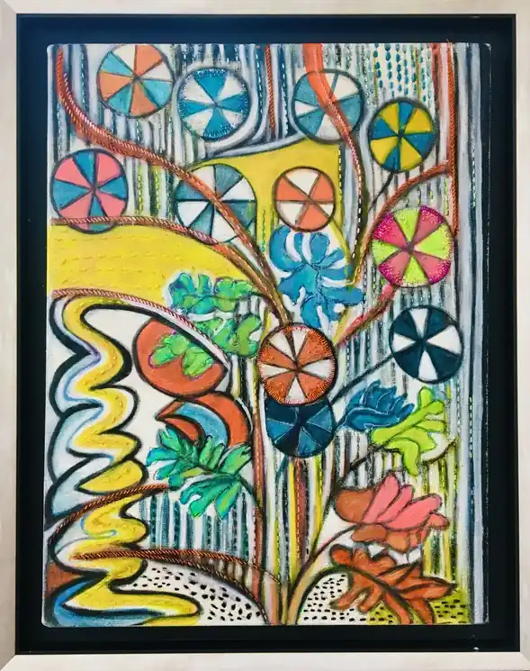 ▷ Vitalité florale by Catherine Clare, 2023 | Mixed Media Painting Buy Online