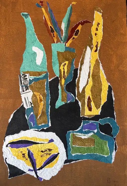 ▷ Still Life by Vladimir Kordiukov, 1998 | Collage Painting Low Price