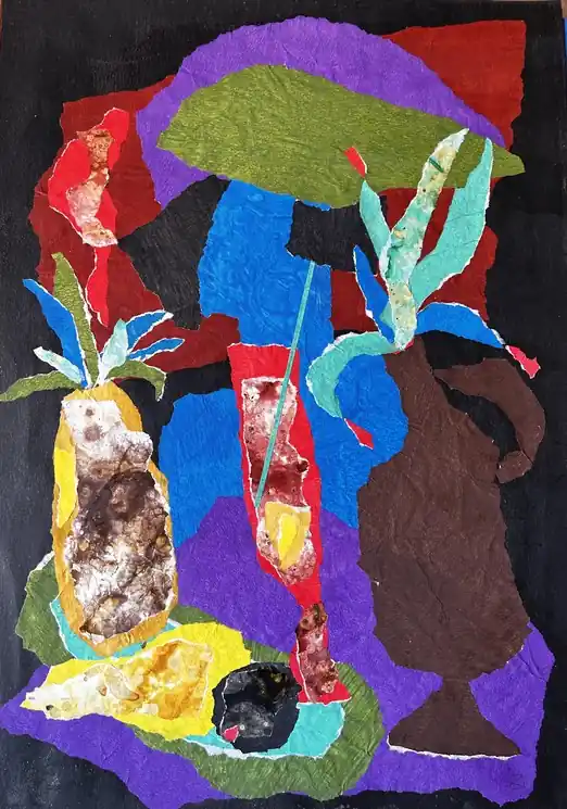 ▷ Still Life with pineapple by Vladimir Kordiukov, 1997 | Collage Painting Shop Now