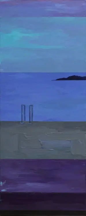 ▷ Natural Pool at dusk by Aurélie Trabaud, 2025 | Pigments Painting Premium