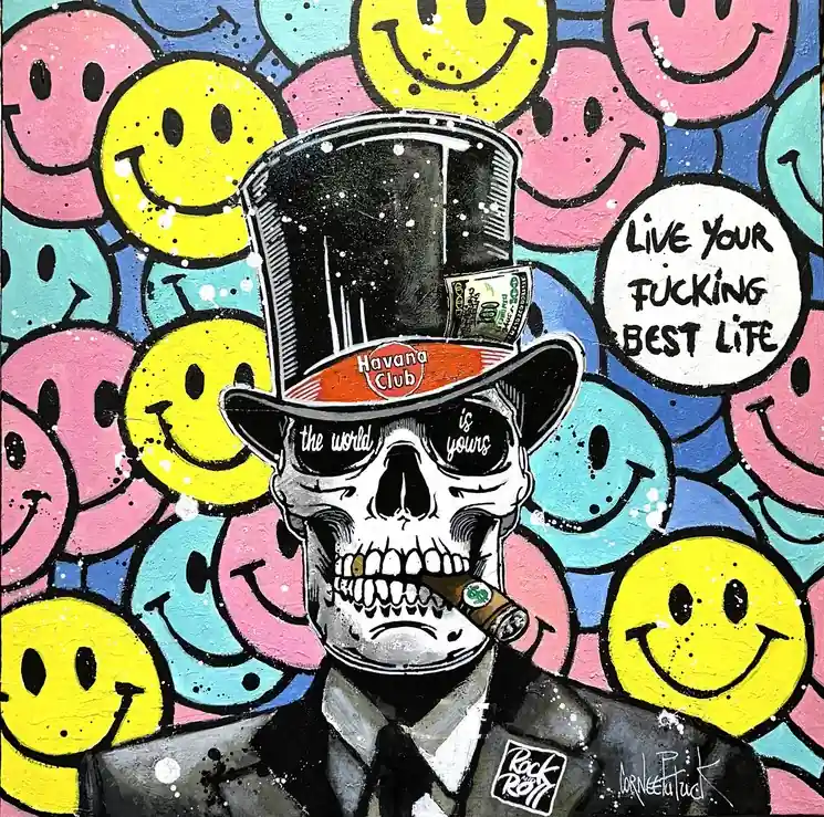 ▷ Live your fucking best life by Patrick Cornée, 2025 | Canvas Painting Direct From Factory