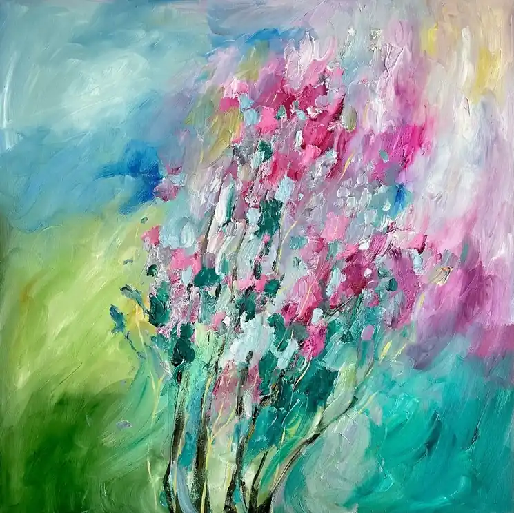▷ Lilac bush II by Elya Reshetnikova, 2025 | Oil Painting for Sale Direct From Factory